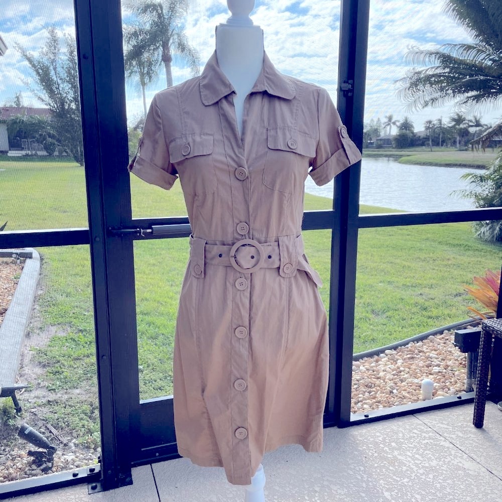MaxRave Women's Beige Shirt Dress - SZ M. E